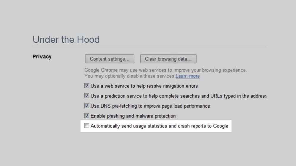 Send Usage Data to Google